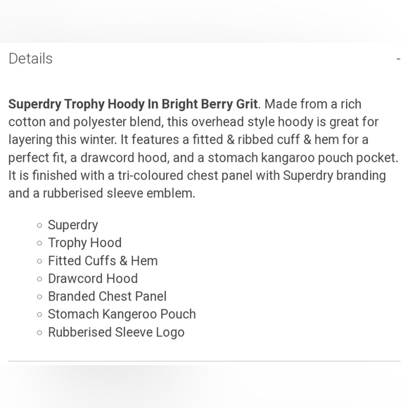 SuperDry- Mens Burgundy Trophy Hood Logo Hoodie Sz.Small - Picture 15 of 15